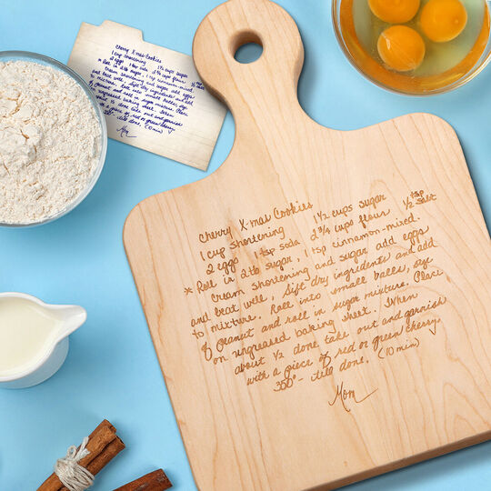 Preserve a Handwritten Recipe on Maple 12 inch Artisan Cutting Board